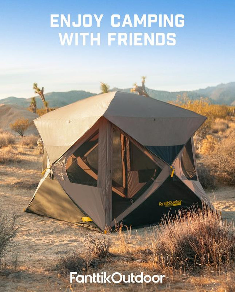 Fanttik Outdoor Zeta C4/C6 Pro Instant Cabin Tent 4/6 Person Portable Waterproof with Removable Canopy, Windproof, and High-Quality Materials Camping Equipment Spacious Interior