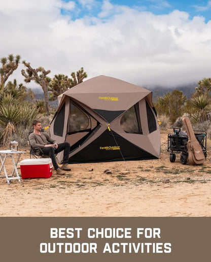 Fanttik Outdoor Zeta C4/C6 Pro Instant Cabin Tent 4/6 Person Portable Waterproof with Removable Canopy, Windproof, and High-Quality Materials Camping Equipment Spacious Interior