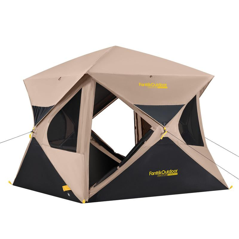 Fanttik Outdoor Zeta C4/C6 Pro Instant Cabin Tent 4/6 Person Portable Waterproof with Removable Canopy, Windproof, and High-Quality Materials Camping Equipment Spacious Interior